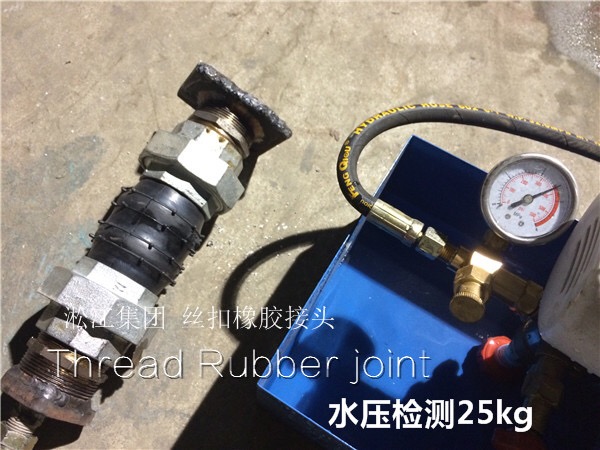 絲牙接DN25一DN50的絲扣，法蘭接DN50一DN300的橡膠接頭